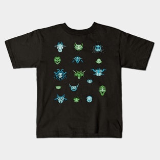 Monster Faces Sticker Sheet Kids T-Shirt